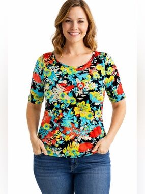 LuLaRoe Colorful Floral Gigi Shirt